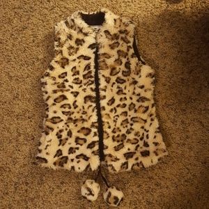 Children's Faux Fur Cheetah Print Vest Size 7/8